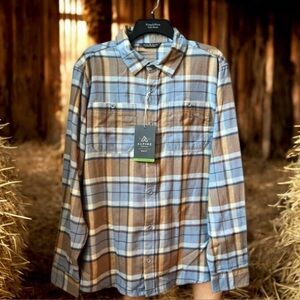 NWT Alpine Design Plaid Flannel Long Sleeve Button Up Shirt